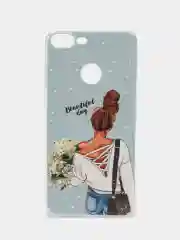 Бирюзовый силиконовый чехол на Huawei Honor 9 Lite / Хонор 9 Lite с рисунком, защита камеры
