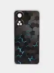 Бирюзовый силиконовый чехол на Oppo Reno 8T 4G / Оппо Рено 8T 4G с рисунком, защита камеры