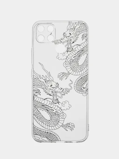 Лавандовый силиконовый чехол на Oppo Realme C25/C25s / Оппо Реалми С25/C25s прозрачный, с рисунком