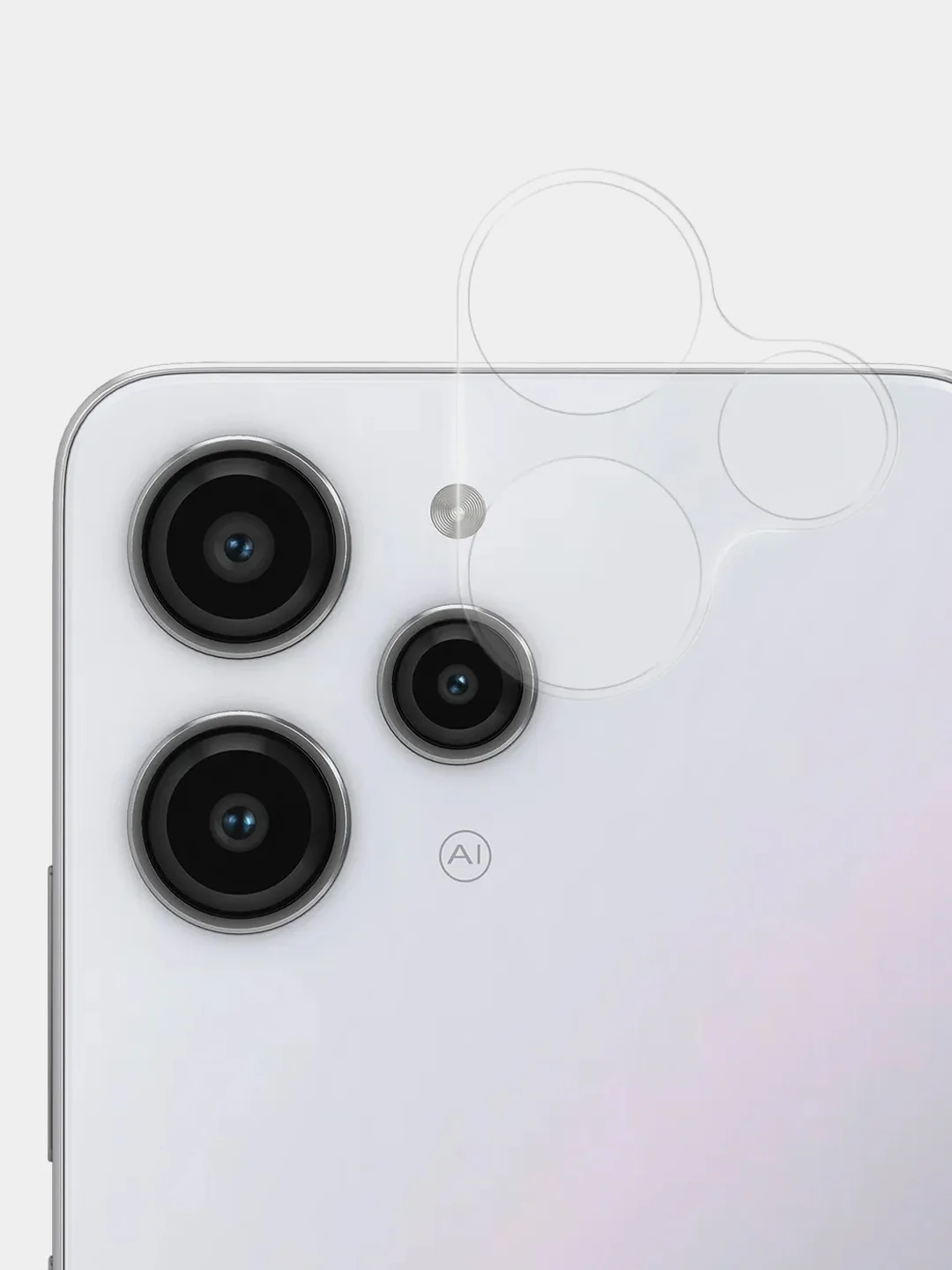 Прозрачный стекло на камеру для телефона Xiaomi Redmi 12 защитное BROSCORP прозрачное закаленное