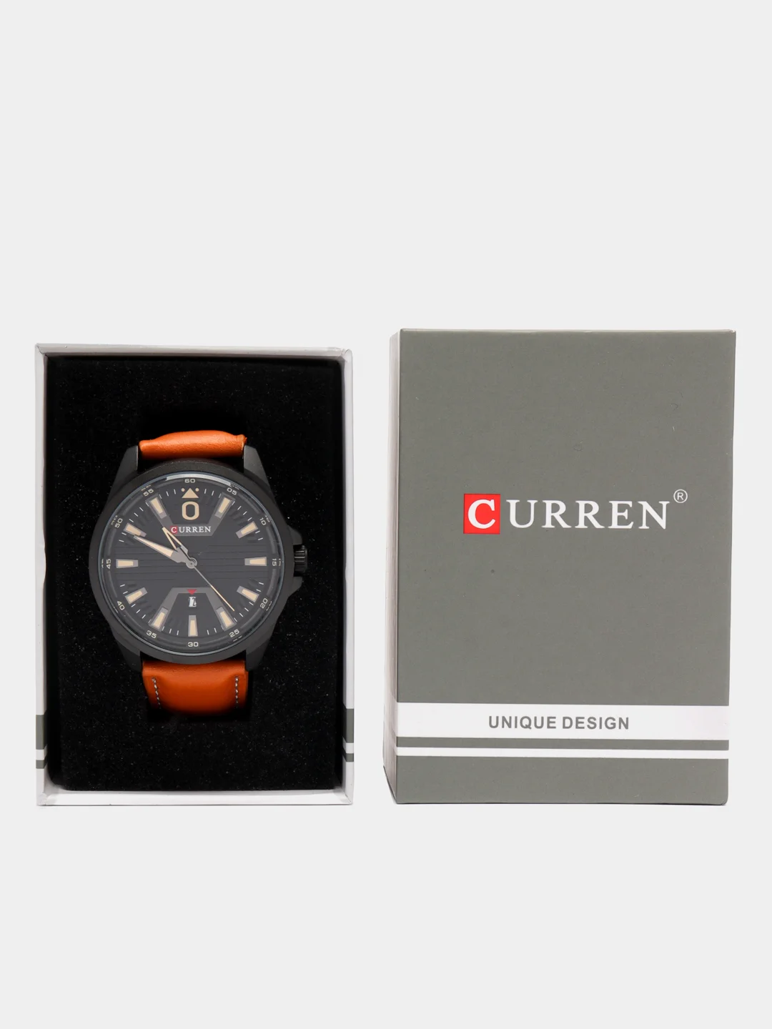 Карамельный наручные часы Curren 8379, мужские, в подарочной упаковке