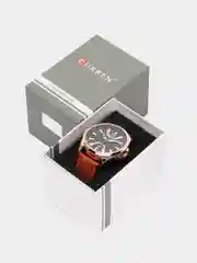 Шоколадный наручные часы Curren 8379, мужские, в подарочной упаковке