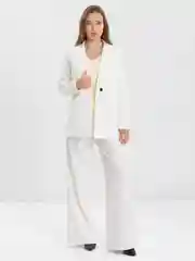 Белый костюм BLAZER классический, с прямыми брюками, женский
