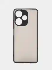 Черный чехол для Infinix Hot 30, Инфиникс Хот 30, пластиковый, матовый, с цветными кнопками