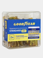 Набор флажковых пластиковых предохранителей Goodyear стандарт, 50 штук (20А)