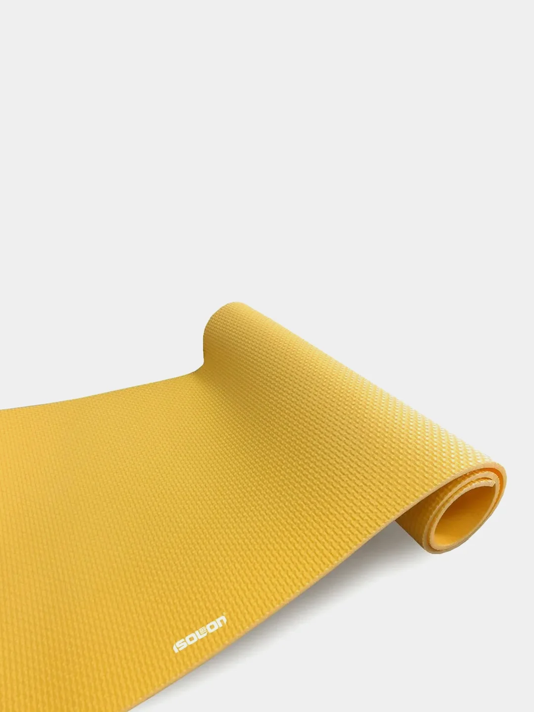 Желтый коврик спортивный для зарядки, фитнеса, йоги Isolon Sport 5, 180х60 см