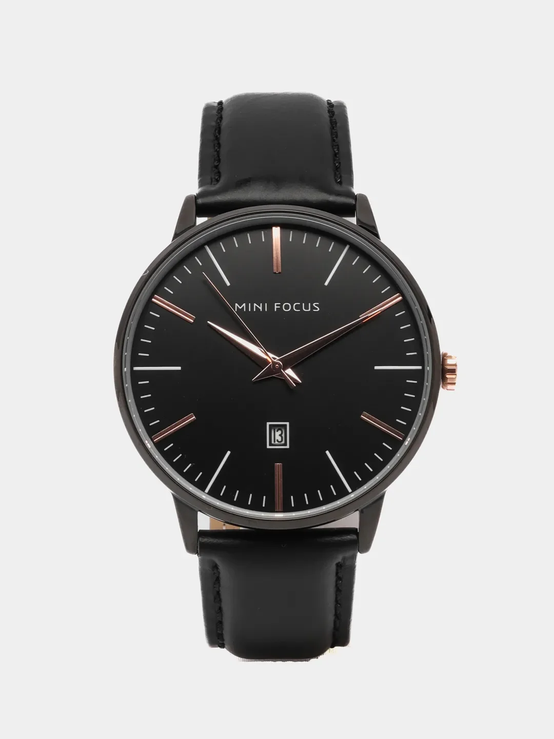 Серебряный мужские наручные часы Mini Focus MF0115G с календарём, в подарочной упаковке