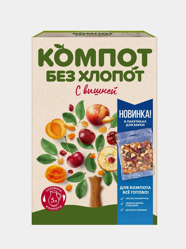 Смесь для приготовления компота Увелка, с вишней, 4х60 г