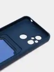 Синий чехол для Xiaomi Redmi 12C, Сяоми Редми 12С силиконовый, с карманом для карты