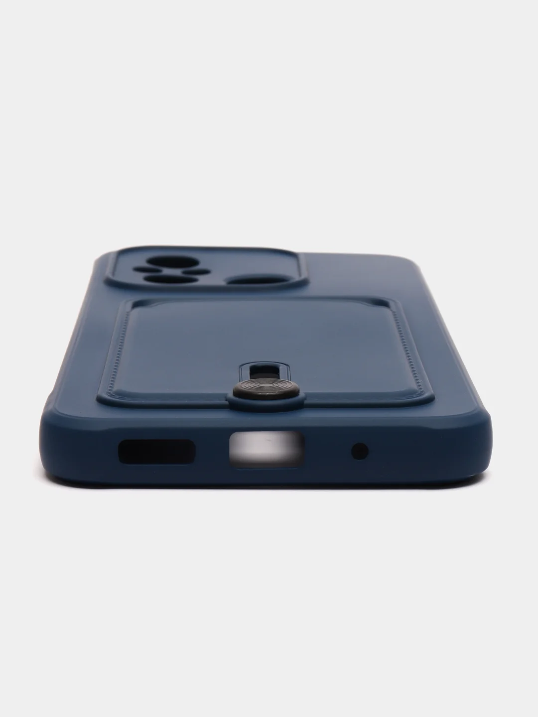 Синий чехол для Xiaomi Redmi 12C, Сяоми Редми 12С силиконовый, с карманом для карты