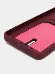 Бордовый чехол для Poco F5 Pro / Поко Ф5 Про, силиконовый, с карманом для карты
