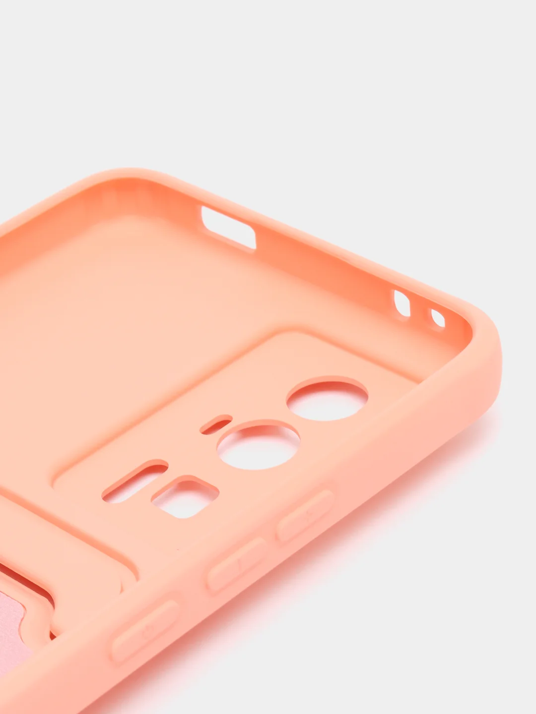 Коралловый чехол для Poco F5 Pro / Поко Ф5 Про, силиконовый, с карманом для карты