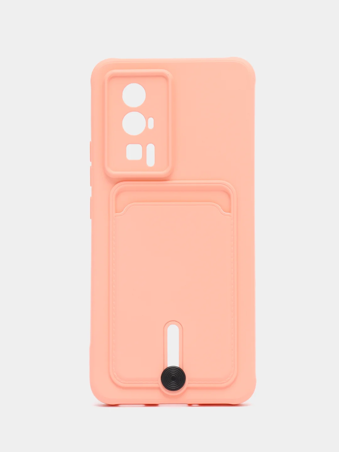 Коралловый чехол для Poco F5 Pro / Поко Ф5 Про, силиконовый, с карманом для карты