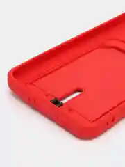 Красный чехол для Poco F5 Pro / Поко Ф5 Про, силиконовый, с карманом для карты