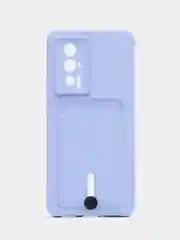 Лавандовый чехол для Poco F5 Pro / Поко Ф5 Про, силиконовый, с карманом для карты