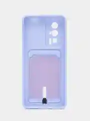 Красный чехол для Poco F5 Pro / Поко Ф5 Про, силиконовый, с карманом для карты
