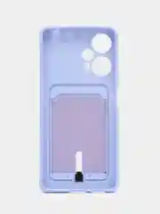 Лавандовый чехол Poco F5 / Поко Ф5 силиконовый, с карманом для карты