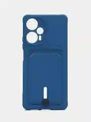 Синий чехол Poco F5 / Поко Ф5 силиконовый, с карманом для карты