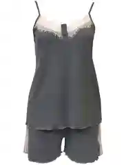 Серый комплект женский OPIUM Home&Sleepwear, топ и шорты