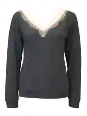 Серый футболка с длинным рукавом женская OPIUM Home&Sleepwear