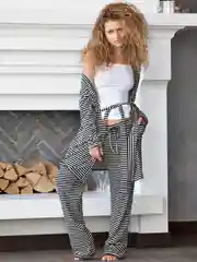 Черный халат женский OPIUM Home&Sleepwear