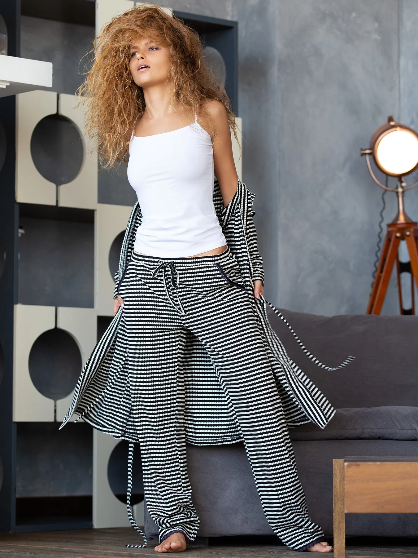 Черный халат женский OPIUM Home&Sleepwear