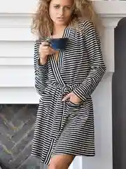 Черный халат женский OPIUM Home&Sleepwear