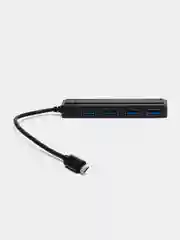 Черный разветвитель универсальный, USB-hub, 4 порта