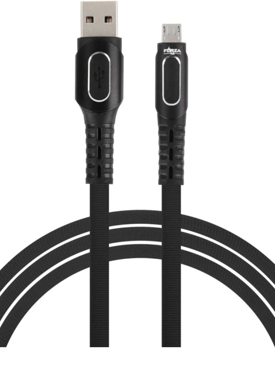 Хром forza кабель для зарядки "Экстрим", Micro USB, 1 м, 2.4А, быстрая зарядка QC3.0, ткань