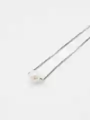 Серебряный цепочка на шею, короткая, с жемчужиной