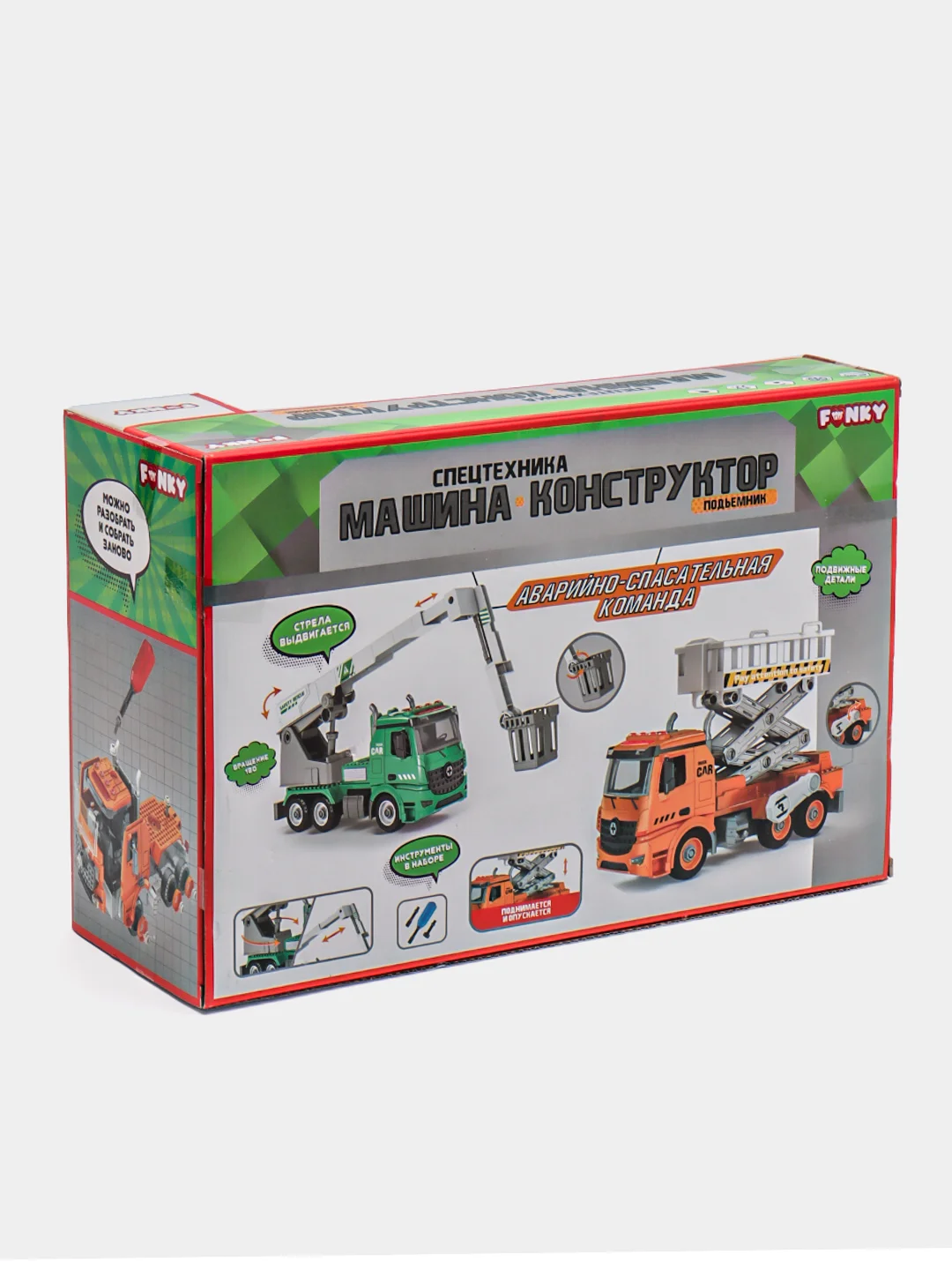 Спецтехника-конструктор Funke toys, автобашня фрикционная свет звук 1:12 31см FT61165