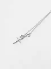 Серебряный цепочка с подвеской "Крест и бесконечность", 50 см