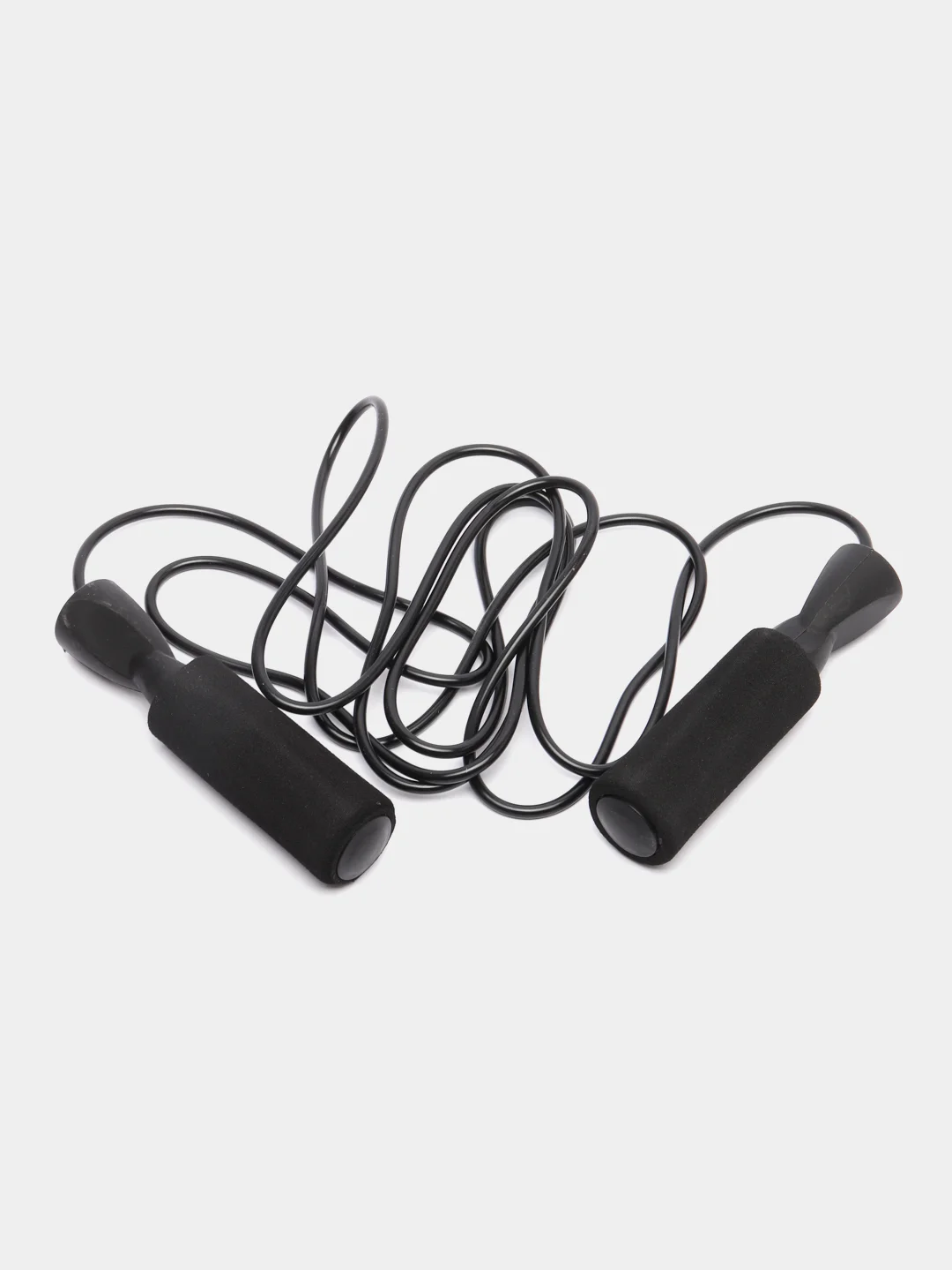 Черный скакалка 0,4см x 2,8м, рукоять 13см