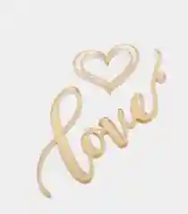 Топпер  #Т6 с надписью "Love" акриловый, ширина 10 см с сердечком