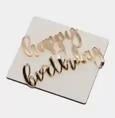 Топпер #Т8 с надписью "Happy Birthday" из толстого акрила для украшения торта