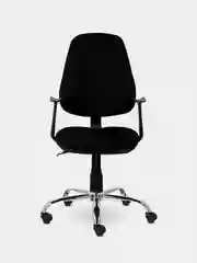 Кресло BRABIX Comfort MG-322, хром, регулируемая эргономичная спинка, ткань, черное 532558