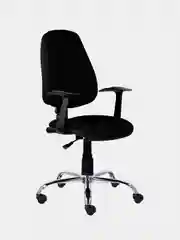 Кресло BRABIX Comfort MG-322, хром, регулируемая эргономичная спинка, ткань, черное 532558