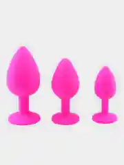 Розовый анальная пробка S,M,L