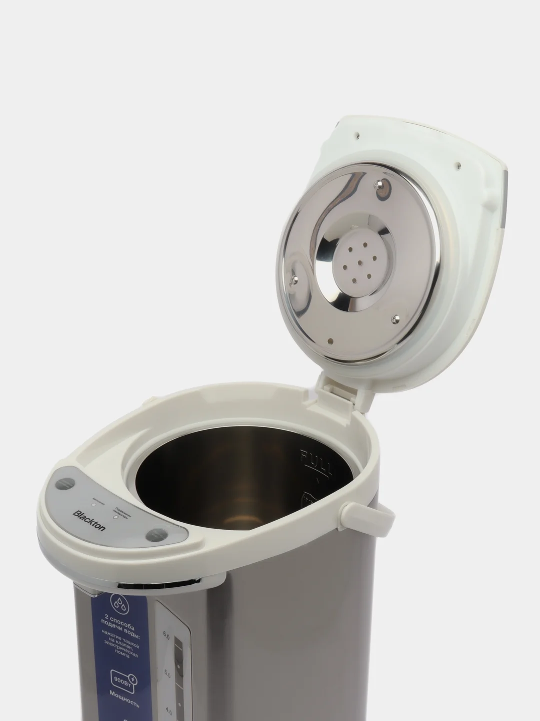 Серебряный термопот электрический Blackton Bt TP600, 2 способа подачи воды, 6.5 л