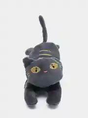 Серый мягкая игрушка-брелок "Кот-батон", длинный, на рюкзак, 15 см