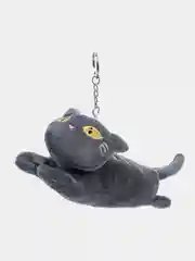 Серый мягкая игрушка-брелок "Кот-батон", длинный, на рюкзак, 15 см