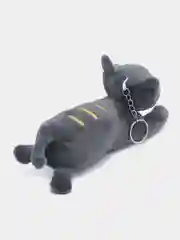 Серый мягкая игрушка-брелок "Кот-батон", длинный, на рюкзак, 15 см