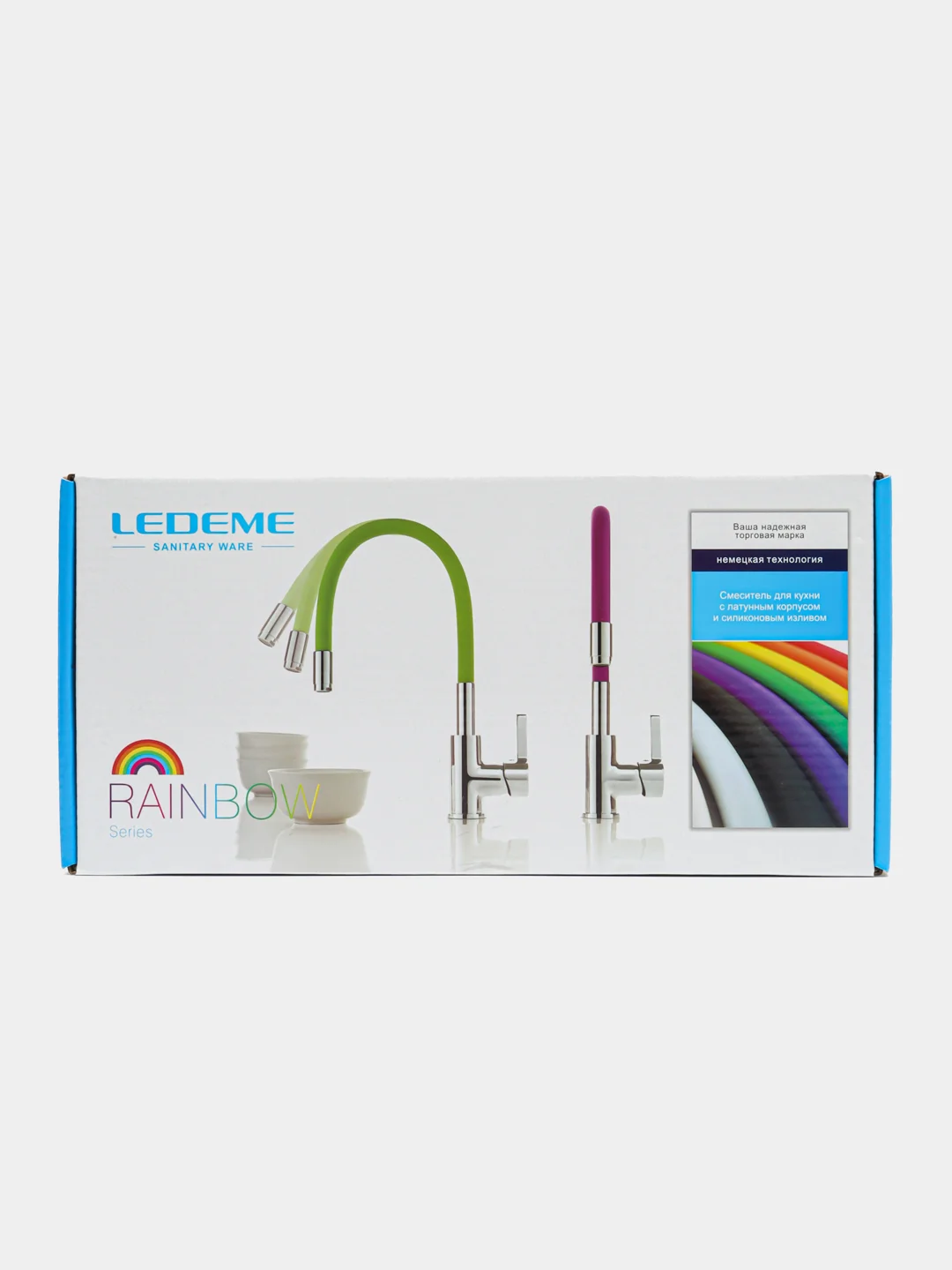 Золотой смеситель для кухни LEDEME L4898 из латуни, с гибким изливом