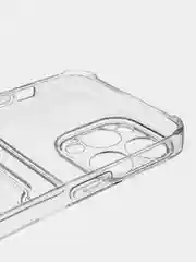 Прозрачный чехол для iPhone 11, 12, 13, 14, силиконовый для смартфона, с картхолдер, карман для карты