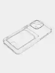 Прозрачный чехол для iPhone 11, 12, 13, 14, силиконовый для смартфона, с картхолдер, карман для карты