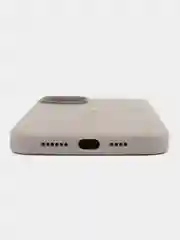 Бежевый меланж чехол для iPhone 12, 13, 14 MINI PRO MAX PLUS силиконовый с логотипом, для смартфона Apple