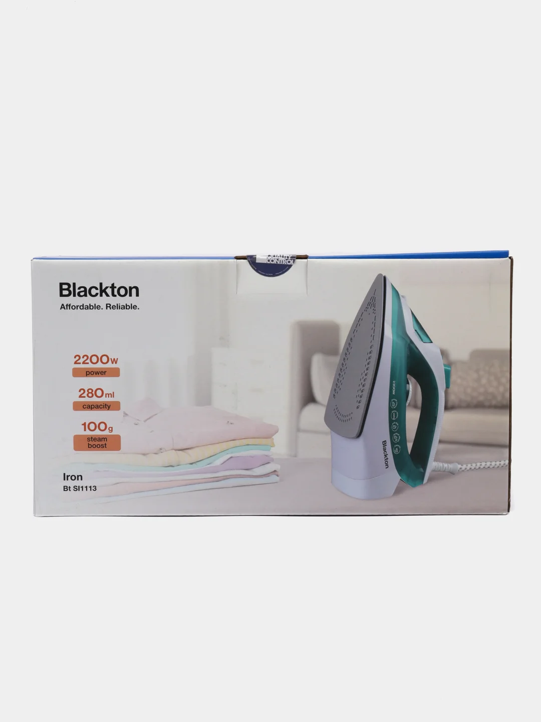 Зеленый утюг электрический Blackton Bt SI1113, с функцией самоочистки, 2200 Вт