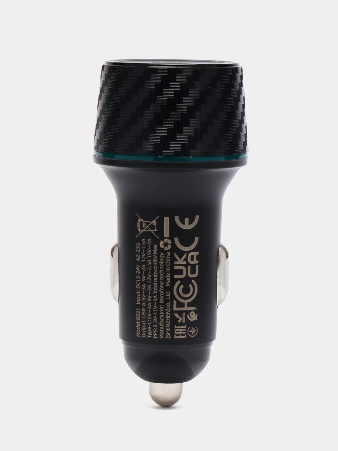 Черный автомобильное зарядное устройство Borofone BZ21, PD30W, QC 3.0, 2 USB