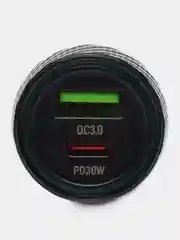 Черный автомобильное зарядное устройство Borofone BZ21, PD30W, QC 3.0, 2 USB