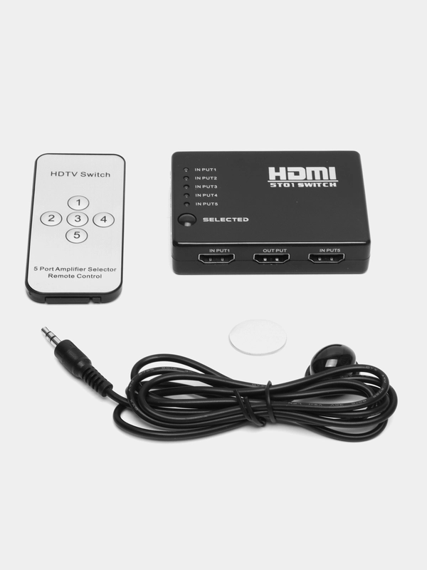 Переключатель коммутатор селектор свитч SWITCH HDMI 5 port MINI с ИК-пультом